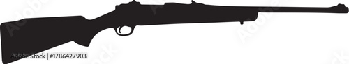 Silhouette of a hunting rifle with a wooden stock and long barrel on a white background firearm weapon on transparent background