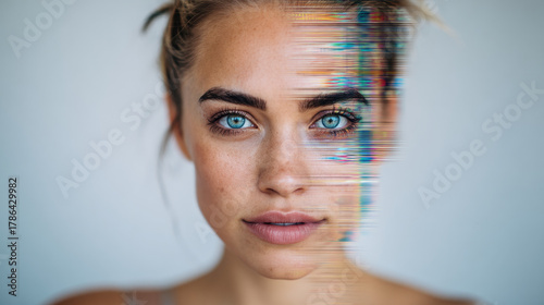 Portrait of young woman wit...
