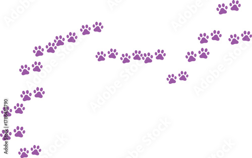 Purple color cat paw print vector.