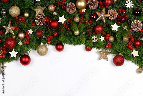 christmas pine isolated whites frame