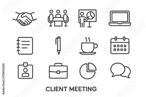 Client Meeting Icons. Creator of All. Two vertical A6 banners with safe margins, centered composition, no elements touching edges, memphis, charcoal and neon