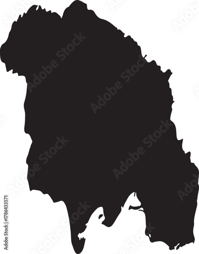 Taiwan island map silhouette vector illustration for geographical and travel concepts isolated on a black background