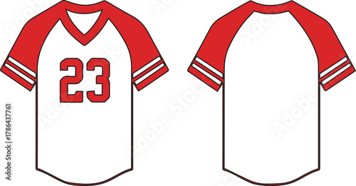 Baseball jersey outline vector with number 23 and blank version