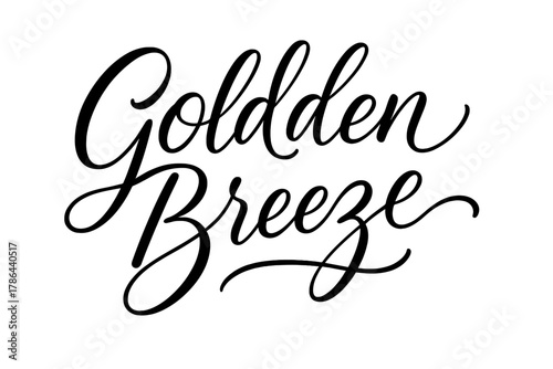 Golden Breeze Calligraphy. Golden Breeze ? Script Hand-Lettering: flowing brush script with smooth curves and