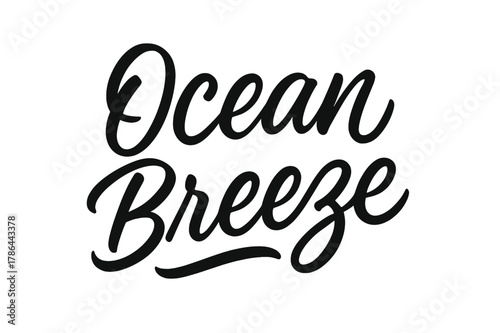 Ocean Breeze Script. Ocean Breeze ? Script Hand-Lettering: flowing brush script with smooth rounded curves;