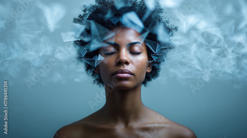 Portrait of calm person wit...