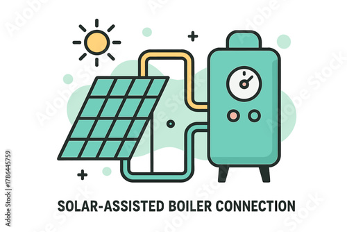 Solar-Boiler Hybrid System. Solar-Assisted Boiler Connection. A hybrid system linking a solar collector to a