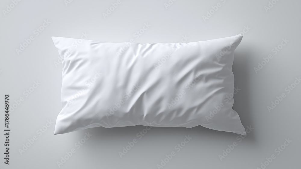Obraz premium A smooth, white pillow lies evenly on a light, neutral background, enhancing soothing decor Generative AI