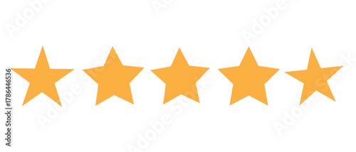 Five star rating icons yellow rating stars vector illustration symbolizing excellence, review, quality, feedback, performance, satisfaction, and best rating concept design