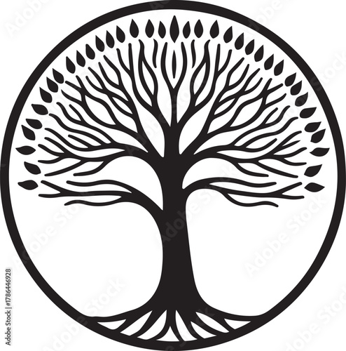 Elegant black tree of life design
