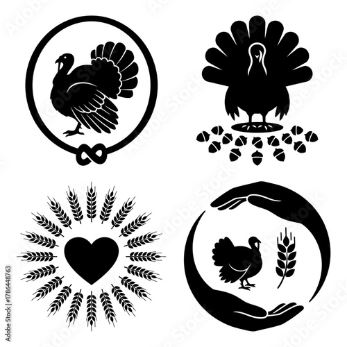 Gravy Boat Stuffing Potatoes Dinner Icons Pack