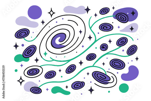 Cosmic Infinity. Universal perspective. A zoomed-out cosmic composition ? countless galaxies forming spirals