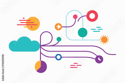 World Meteorological Day Vector – Flow of Global Weather Data Illustration