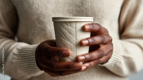 Person holding biodegradabl...