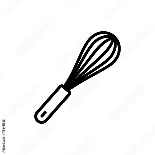 Whisk Icon on White Background Vector Art Illustration on white background.