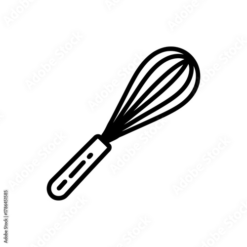 Whisk Icon on White Background Vector Art Illustration on white background.
