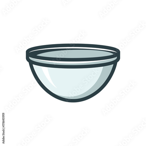 Mixing bowl Icon on White Background Vector Art Illustration on white background.