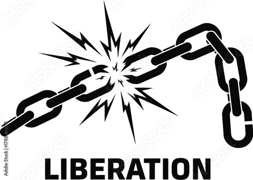 Chain silhouette symbolizing freedom and liberation