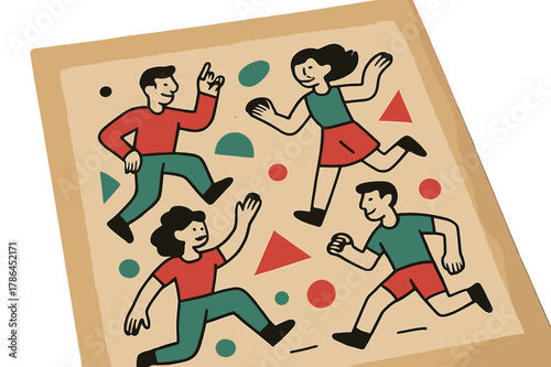 Dusty Sepia Nostalgia. Dusty Photograph. Close-up of a dusty sepia photograph with floating abstract geometric shapes and soft light, warm and nostalgic