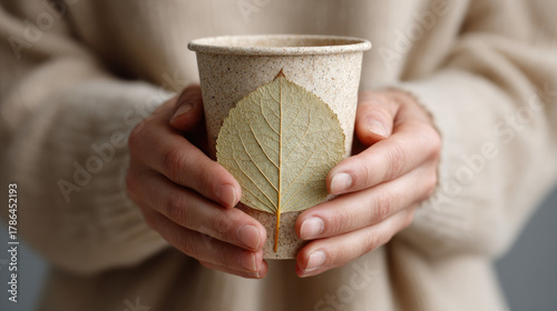 Person holding biodegradabl...