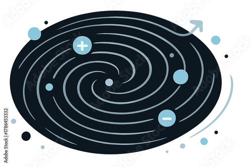 Vibrant Spacetime Ripples. Gravitational waves. Abstract glowing ripples across space with floating particle