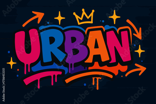 Graffiti Night Vibes. Urban Night ? Graffiti Simplified: thick tilted bubble letters with dripping edges;