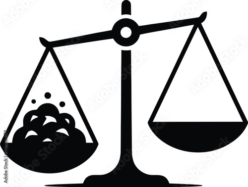 Scale, heavily weighted, symbolizing imbalance and inequality