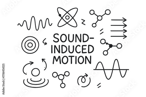 Sound-Induced Motion Doodle. Sound-Induced Motion. Hand-drawn doodle illustration of Sound-Induced Motion.