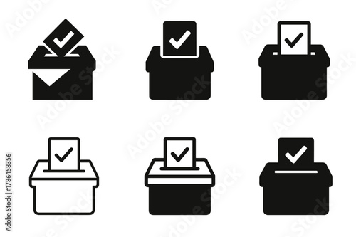 Revolutionary Logo Collection. Revolutions that reshaped political landscapes. Set Logo of Revolutions that reshaped political landscapes: ballot box with