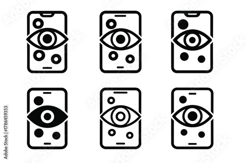 Heatmapping Logo Variations. Heatmapping. Icon set. Set Logo of heatmapping: eye-tracking gaze patterns over an app screen. harmonious logo variations of the