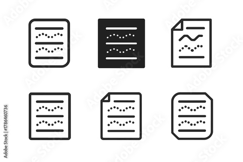 Handwriting Logo Variations. Handwriting practice worksheet. Set Logo of Handwriting practice worksheet: lined page with dotted trace letters. Icon set.