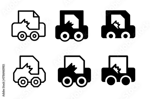 Printer Jam Logos. Fixing printer paper jam. Icon set. Set Logo of Fixing printer paper jam: paper feed rollers. harmonious logo variations of the same