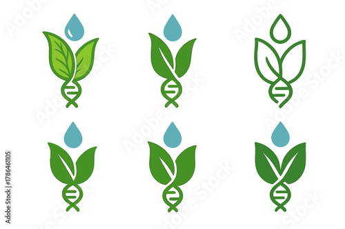 Genetic Resilience Icons. Genetic engineering for environmental resilience. Icon set. Set Logo of Genetic engineering for environmental resilience:
