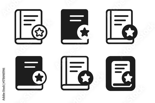 Mentorship Logo Variations. Workplace mentorship and coaching. Set Logo of workplace mentorship and coaching: goal-setting notebook with star badge. Icon set.