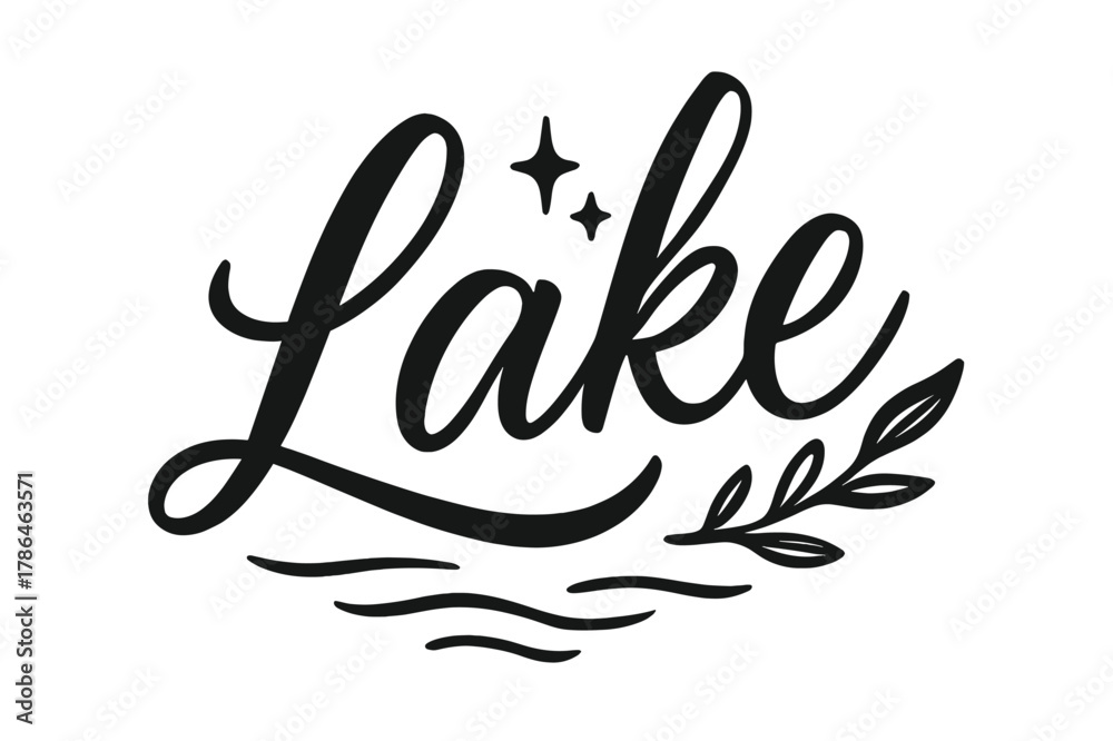 Obraz premium Serene Lake Script. Script Hand-Lettering ? 
