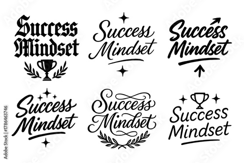 Success Mindset Calligraphy. Success Mindset. Create a calligraphy lettering illustration of the phrase: