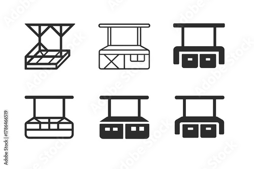 Garage Storage Logos. Using overhead storage racks in the garage. Set Logo of Using overhead storage racks in the garage: adjustable ceiling track storage