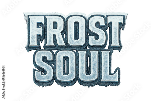 Frosty Bold Lettering. Frost Soul ? Bold Block Lettering: solid uppercase with thick outline and inner bevel;