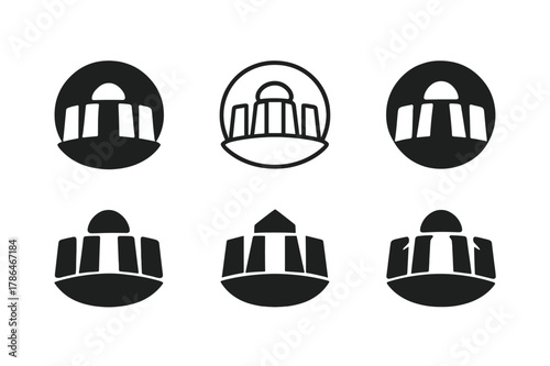 Sacred Site Logos. The preservation of sacred sites in indigenous cultures. Set Logo of The preservation of sacred sites in indigenous cultures: ancestral