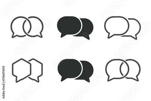 Conversational Logo Variations. Content series branding. Set Logo of content series branding: conversation bubble chain. Icon set. harmonious logo variations