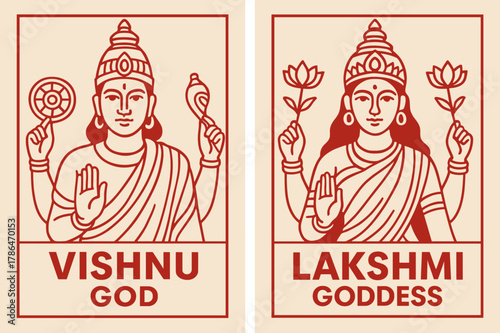 Roman Deities Banners. Roman Mythology. Two vertical A6 banners with safe margins, centered composition, no elements touching edges, modern, red and beige,