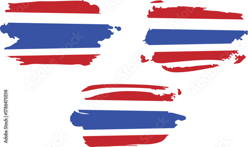 Collection of thailand flag designs and elements for graphic projects