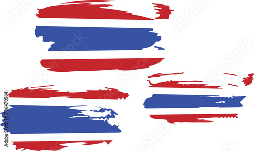 Collection of thailand flag designs and elements for patriotic and cultural projects
