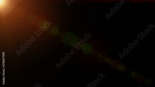 Thin rays of sun appear with highlights in the upper left corner. Animation.