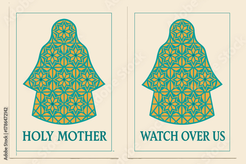 Sacred Geometry Banners. Sacred Geometry. Two vertical A6 banners with safe margins, centered composition, no elements touching edges, geometric, turquoise and