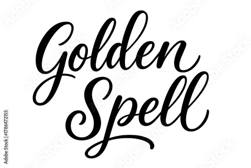 Golden Spell Script. Golden Spell ? Script Hand-Lettering: flowing brush script with smooth curves and airy