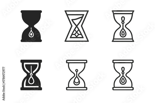 Slow Fashion Jewelry Logos. Slow fashion jewelry. Set Logo of Slow fashion jewelry: hourglass with pendant inside. harmonious logo variations of the same