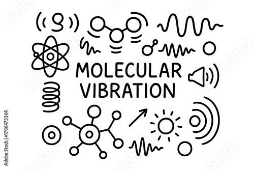 Molecular Vibration Doodle. Molecular Vibration. Hand-drawn doodle illustration of Molecular Vibration.