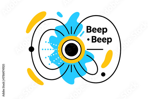 Pulsar Wind Nebula. Pulsar Wind Nebula. A central pulse ring ripples outward; ?Beep ? Beep? ticks like a heartbeat beside magnetic field lines. Charged