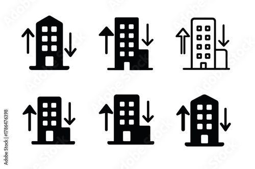 Harmonious Communication Logos. Effective communication between management and staff. Set Logo of effective communication between management and staff: upward